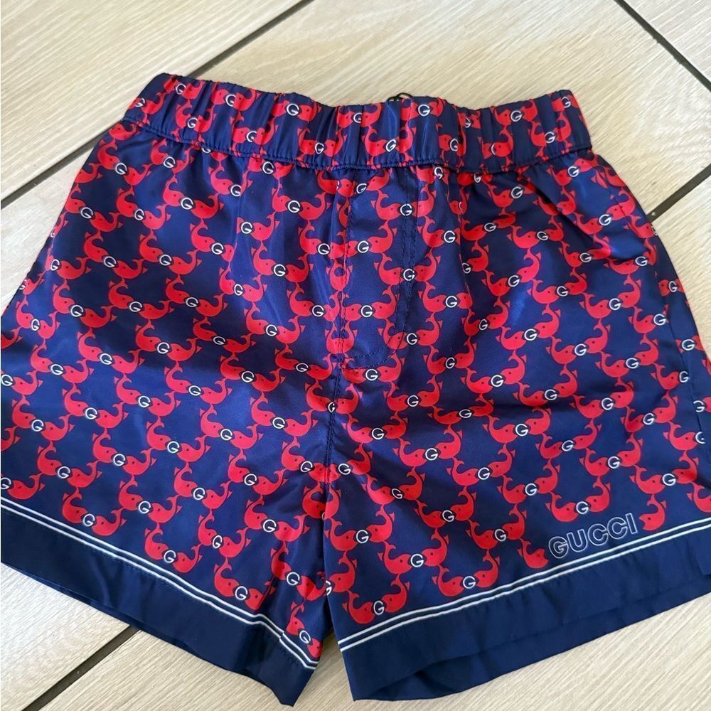 Babies 18/24 months new Gucci Red and Blue Patterned Shorts